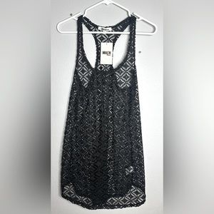 SWIMWEAR CROTCHET COVER-UP BLACK DRESS